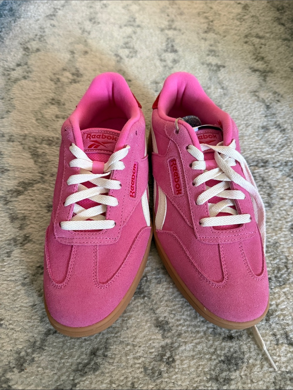 Reebok Pink Suede Women’s Sneakers with White Accents